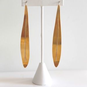 Handmade Banana leaf earrings 18kt Gold Plated NWOT